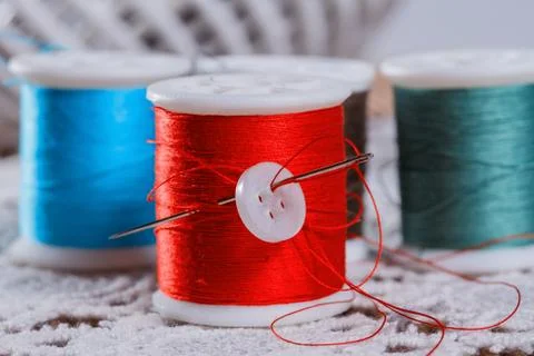 Spools of thread Stock Photos