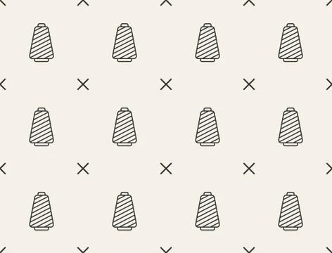Spools with thread seamless pattern Stock Illustration