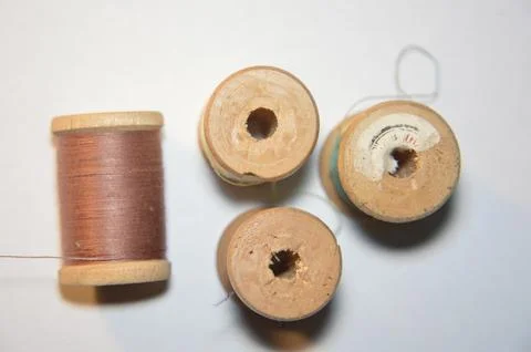 Spools of thread for sewing clothes close-up Stock Photos