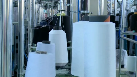 Spools of thread in the sewing workshop 4 Video stock 318849314