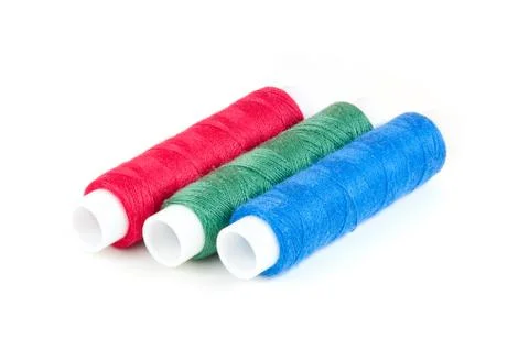 Spools of threads in rgb colors Stock Photos