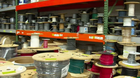 Spools of wire in a factory 動画素材 49212311
