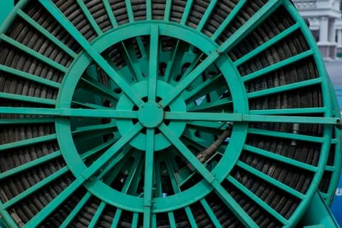 Spools for wire left by the phone or electric company Stock Photos