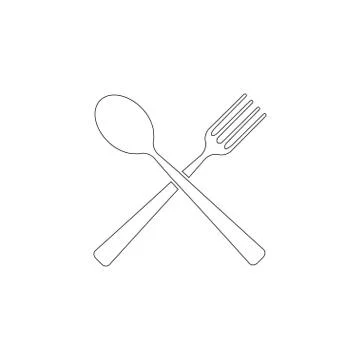 Spoon and fork. flat vector icon Illustrazione stock