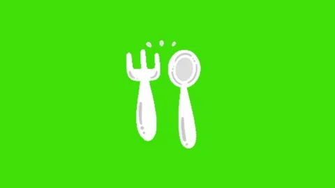 Spoon and fork on green screen 動画素材 329970049