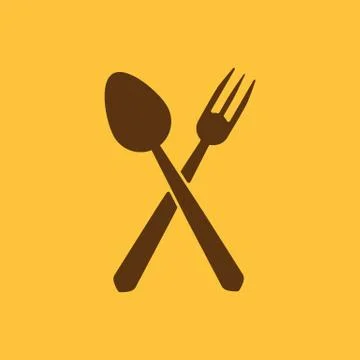 The spoon and fork icon Stock Illustration