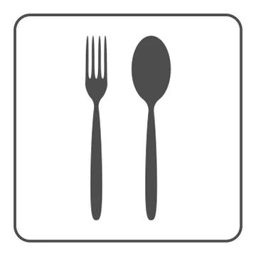 Spoon and fork icon Stock Illustration