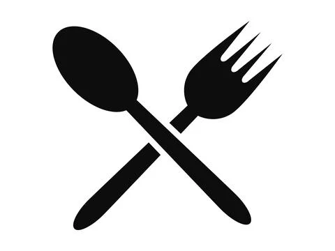 Spoon and Fork Icon Illustration Isolated on White Background 库存插图