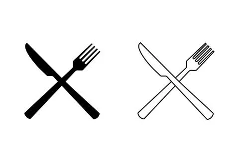 Spoon and fork icon set. spoon, fork and knife icon vector. restaurant icon Stock Illustration