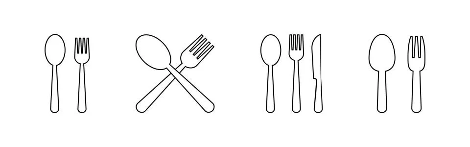 Spoon and fork icon vector. spoon, fork and knife icon vector. restaurant ico Illustrazione stock