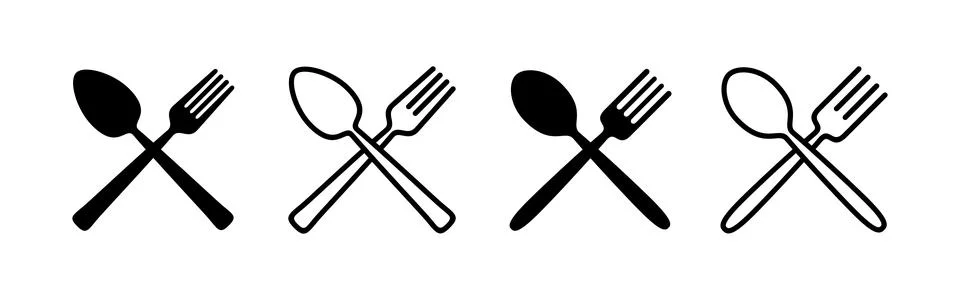 Spoon and fork icon vector. spoon, fork and knife icon vector. restaurant s.. Stock Illustration