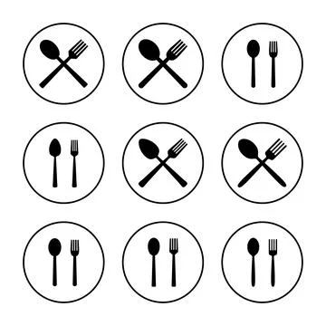 Spoon and fork icon vector. spoon, fork and knife icon vector. restaurant s.. Stock Illustration