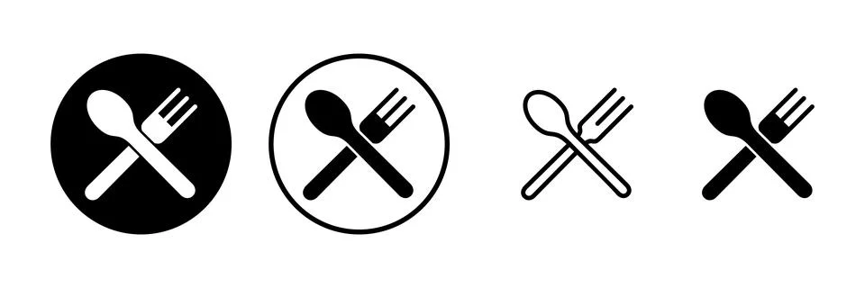 Spoon and fork icon vector illustration. spoon, fork and knife icon vector... Stock Illustration