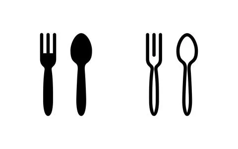 Spoon and fork icon vector illustration. spoon, fork and knife icon vector... Stock Illustration