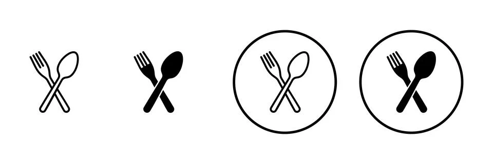 Spoon and fork icon vector. spoon, fork and knife icon vector. restaurant s.. Stock Illustration