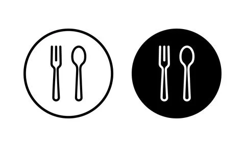 Spoon and fork icon vector illustration. spoon, fork and knife icon vector... Stock Illustration
