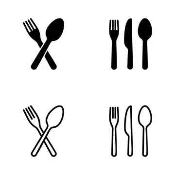 Spoon and fork icon vector. spoon, fork and knife icon vector. restaurant s.. Stock Illustration