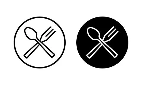 Spoon and fork icon vector illustration. spoon, fork and knife icon vector... Stock Illustration