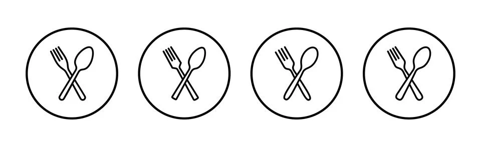Spoon and fork icon vector. spoon, fork and knife icon vector. restaurant s.. Stock Illustration