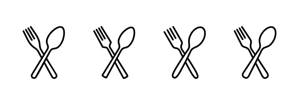 Spoon and fork icon vector. spoon, fork and knife icon vector. restaurant s.. Stock Illustration