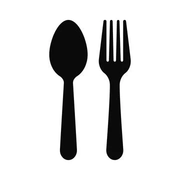Spoon and fork icon vector illustration isolated on white background Stock Illustration