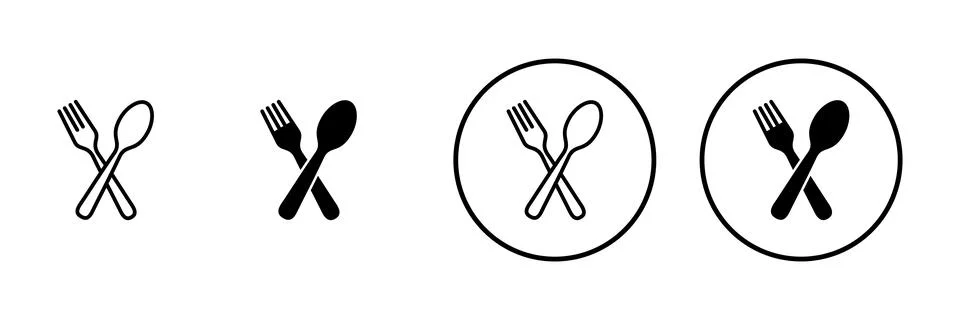 Spoon and fork icon vector. spoon, fork and knife icon vector. restaurant s.. Stock Illustration