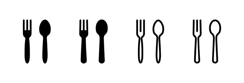 Spoon and fork icon vector illustration. spoon, fork and knife icon vector... Stock Illustration