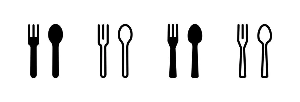 Spoon and fork icon vector illustration. spoon, fork and knife icon vector... 스톡 일러스트