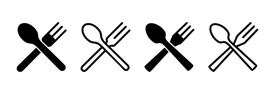 Spoon and fork icon vector illustration. spoon, fork and knife icon vector... 스톡 일러스트