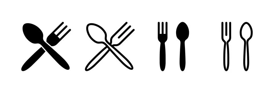 Spoon and fork icon vector illustration. spoon, fork and knife icon vector... 스톡 일러스트