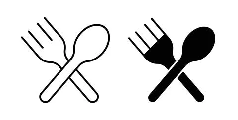 Spoon and Fork icon vector art Illustrations 스톡 일러스트