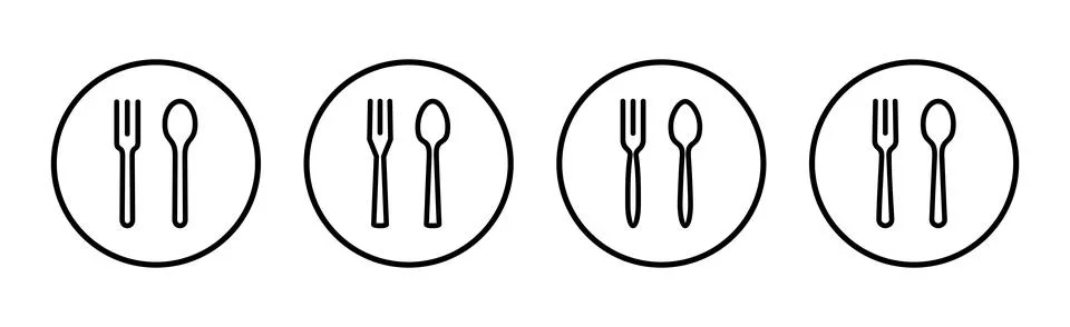 Spoon and fork icon vector illustration. spoon, fork and knife icon vector... 스톡 일러스트