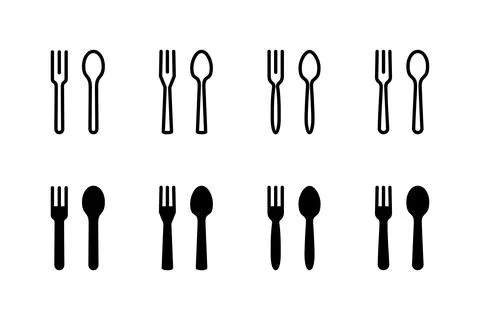Spoon and fork icon vector illustration. spoon, fork and knife icon vector... 스톡 일러스트