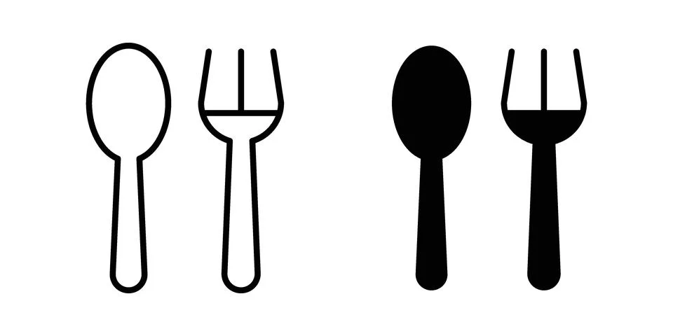 Spoon and Fork icon vector, illustration icon set 스톡 일러스트
