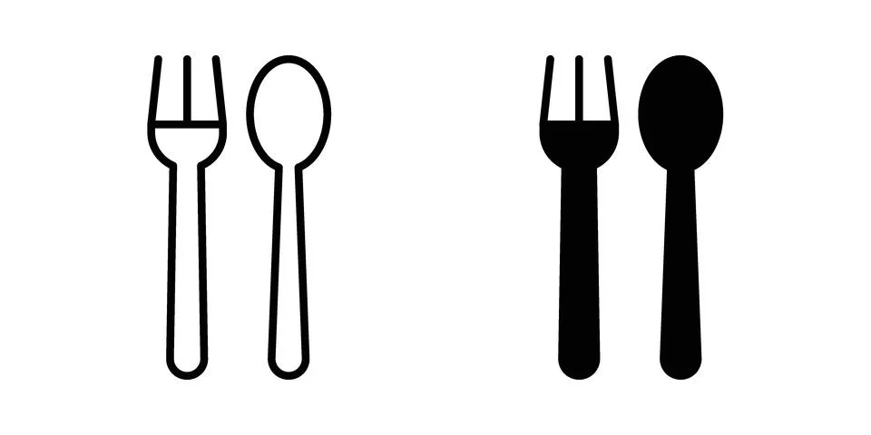 Spoon and Fork icon vector design illustrations 스톡 일러스트