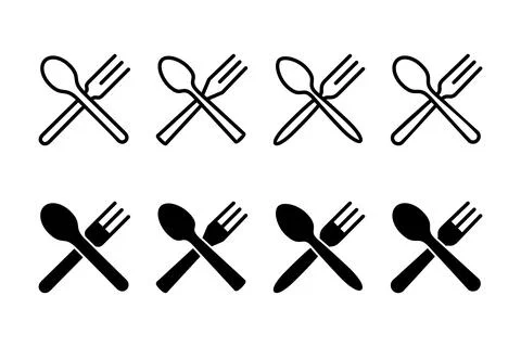 Spoon and fork icon vector illustration. spoon, fork and knife icon vector... 스톡 일러스트