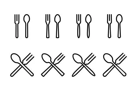 Spoon and fork icon vector illustration. spoon, fork and knife icon vector... 스톡 일러스트
