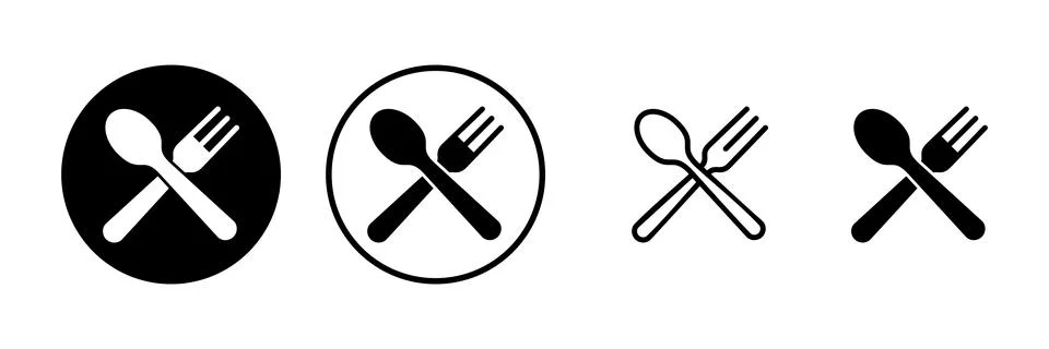 Spoon and fork icon vector illustration. spoon, fork and knife icon vector... Stock Illustration