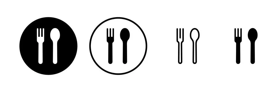 Spoon and fork icon vector illustration. spoon, fork and knife icon vector... Stock Illustration