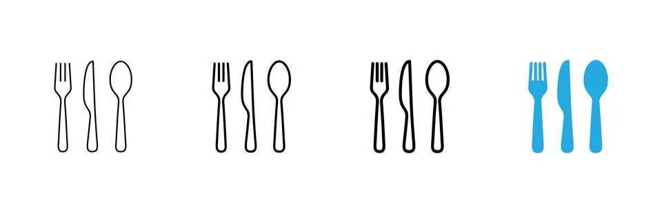 Spoon and fork icon vector. spoon, fork and knife icon vector. restaurant s.. Stock Illustration