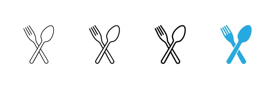 Spoon and fork icon vector. spoon, fork and knife icon vector. restaurant s.. イラスト素材