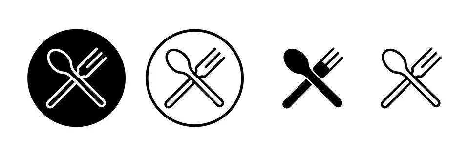 Spoon and fork icon vector illustration. spoon, fork and knife icon vector... Stock Illustration