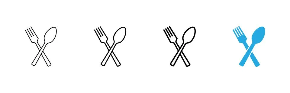 Spoon and fork icon vector. spoon, fork and knife icon vector. restaurant s.. イラスト素材