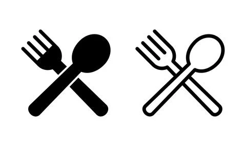 Spoon and fork icon vector. restaurant icon イラスト素材