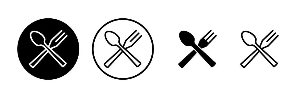 Spoon and fork icon vector illustration. spoon, fork and knife icon vector... Stock Illustration