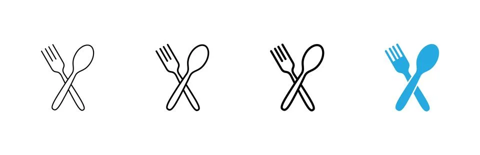 Spoon and fork icon vector. spoon, fork and knife icon vector. restaurant s.. Stock Illustration