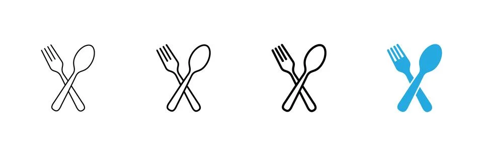 Spoon and fork icon vector. spoon, fork and knife icon vector. restaurant s.. Stock Illustration
