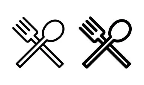Spoon and fork icon vector. restaurant icon 库存插图
