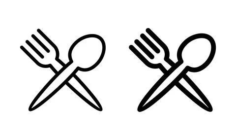 Spoon and fork icon vector. restaurant icon 库存插图