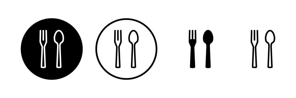Spoon and fork icon vector illustration. spoon, fork and knife icon vector... 库存插图